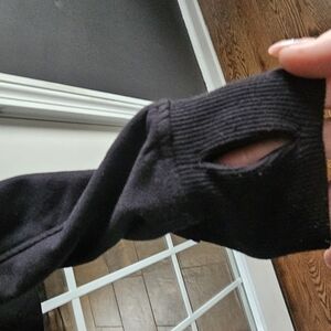 Danskin black Ribbed Sleeve Top with Thumbhole